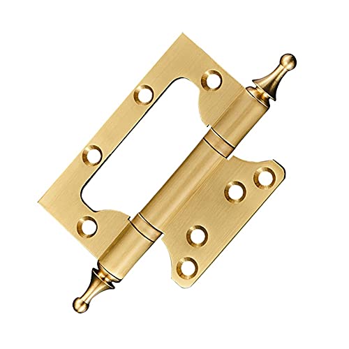 Scharniere für Türen, 4 Zoll Messing Türscharnier Stumm Design Mehrfarbig(Copper Brushed) von TGDGFKIAS
