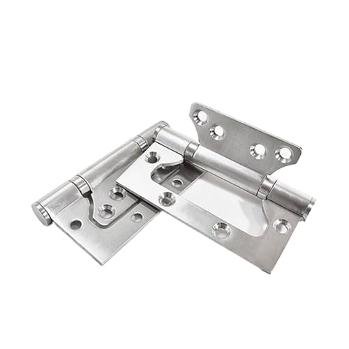 Scharniere für Türen, Packung mit 2 Türscharnieren aus Edelstahl mit Kugellager, mehrfarbig, 100 x 74 mm(Silver-4 Inch) von TGDGFKIAS