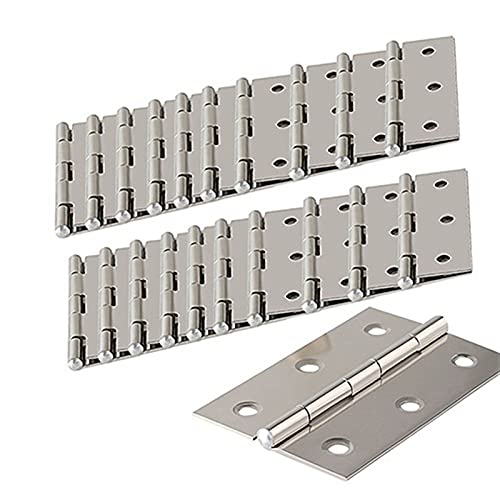 Scharniere für Türen, Türscharniere aus Edelstahl, 2 Zoll, silberfarben, 20 Stück Scharniere für Türen, Türscharniere aus Edelstahl, 2 Zoll, silberfarben, 20 Stück von TGDGFKIAS