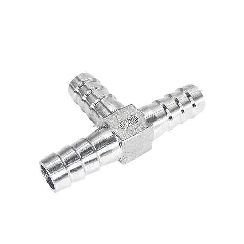 Schlauch-Kopfzubehör, Mehrere Größen 304 Edelstahl Drei-Wege-Schlauch Barb Y und T Typ Rohr Fitting Stecker(13mm,T-Type) von TGDGFKIAS