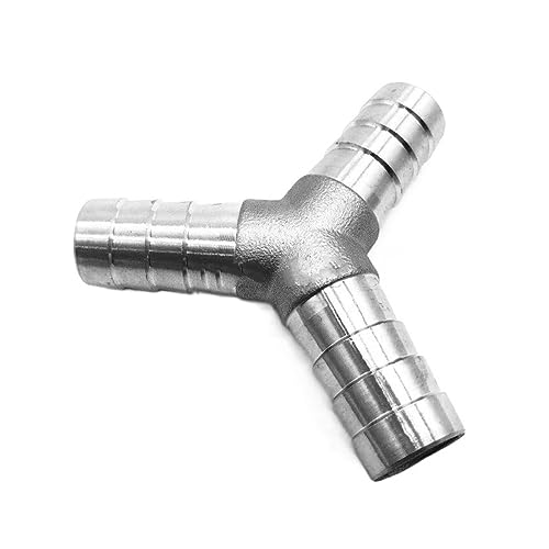 Schlauch-Kopfzubehör, Mehrere Größen 304 Edelstahl Drei-Wege-Schlauch Barb Y und T Typ Rohr Fitting Stecker(8mm,Y-Type) von TGDGFKIAS