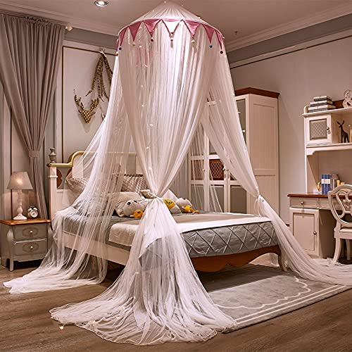 TGDGFKIAS Betten mit Moskitonetzen, Baldachin-Moskitonetz for Einzel- bis Kingsize-Betten und Kinderbetten, Mehrfarbig(Roze) von TGDGFKIAS