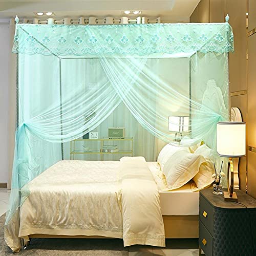 TGDGFKIAS Betten mit Moskitonetzen, Betthimmel-Moskitonetz mit 4 Eckhalterungen for das Bett, Mehrfarbig, mehrere Größen(Green,1.5 * 2M) von TGDGFKIAS