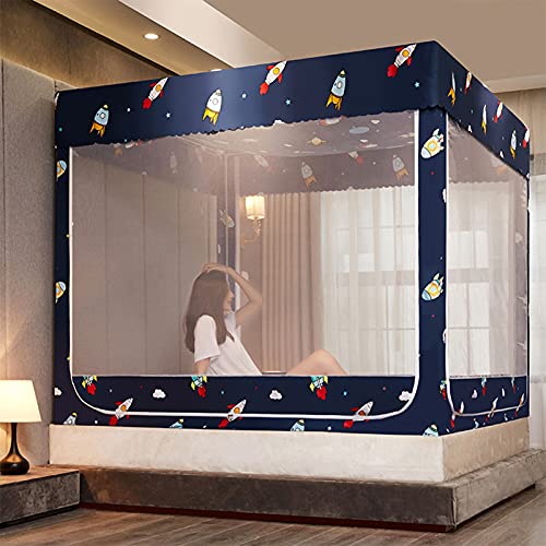 TGDGFKIAS Betten mit Moskitonetzen, Betthimmel-Moskitonetz mit Reißverschluss, Doppeltür for Bett und Camping, mehrere Größen(Spaceship,200x220x170cm) von TGDGFKIAS