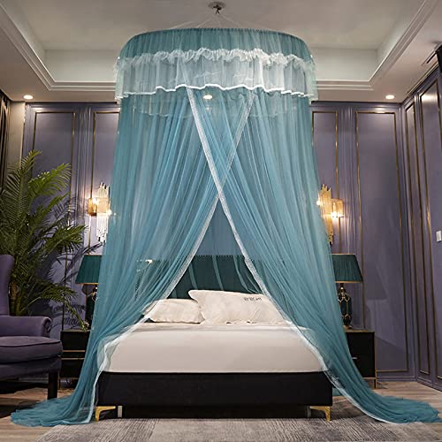 TGDGFKIAS Betten mit Moskitonetzen, Kuppel Moskitonetz Bett Zelt for Einzel Doppelbett mit hängenden Haken Reisetasche Multicolor(Blu) von TGDGFKIAS