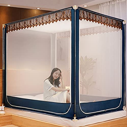 TGDGFKIAS Betten mit Moskitonetzen, Moskitonetz, tragbares Zelt for Bett, Reisen, Indoor, Outdoor, Camping, mehrere Größen, Mehrfarbig(Blu,for 1.5m Bed) von TGDGFKIAS