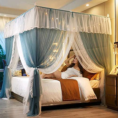TGDGFKIAS Betten mit Moskitonetzen, Moskitonetz 3 seitliche Öffnungen Polyester Mehrere Größen Mehrfarbig(Blu,1.8x2.0m) von TGDGFKIAS