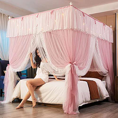 TGDGFKIAS Betten mit Moskitonetzen, Moskitonetz 3 seitliche Öffnungen Polyester Mehrere Größen Mehrfarbig(Roze,1.5 * 2.0m) von TGDGFKIAS