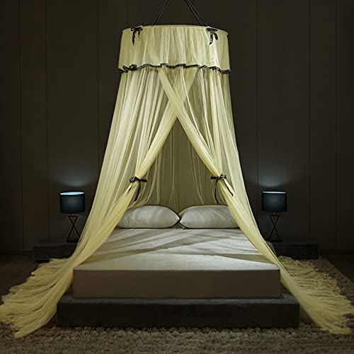 TGDGFKIAS Betten mit Moskitonetzen, Moskitonetz-Betthimmel-Netzzelt for Doppel- und Einzelbett, Mehrfarbig, mehrere Größen(Giallo,1.8M) von TGDGFKIAS