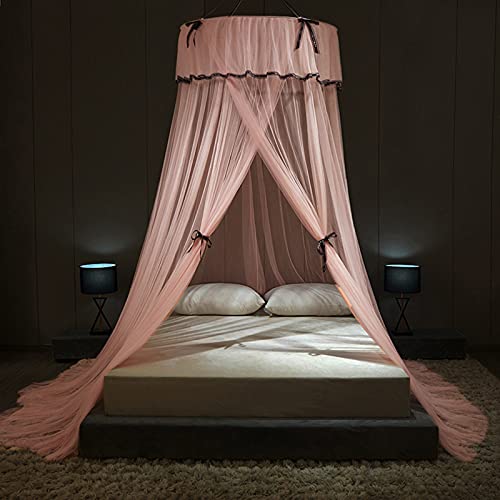 TGDGFKIAS Betten mit Moskitonetzen, Moskitonetz-Betthimmel-Netzzelt for Doppel- und Einzelbett, Mehrfarbig, mehrere Größen(Roze,1.5M) von TGDGFKIAS