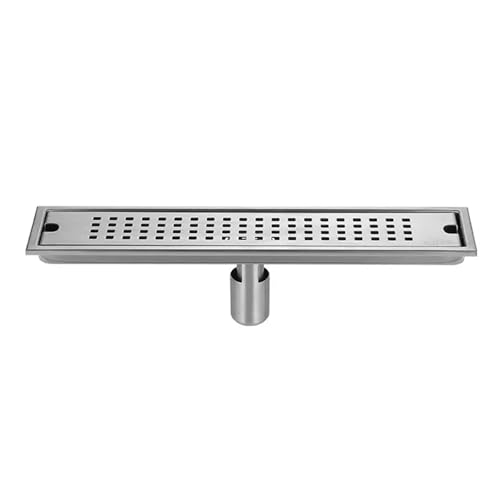 TGDGFKIAS Gartensysteme, 20-100cm Entwässerung Anti-Geruch Duschrinnen Abfallfilter Drain Haar Catcher Square Sieb for Abflusstrichter(Mid Silver,40x6.8cm) von TGDGFKIAS
