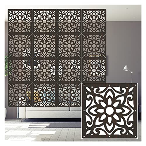 TGDGFKIAS Hängender Raumteiler, Hängende Durchbrochene Paravent-Paneele aus Holz-Kunststoff, Raumteiler, Naturschwarz, mehrere Größen(Black,15pcs) von TGDGFKIAS
