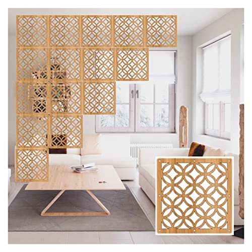 TGDGFKIAS Hängender Raumteiler, Hängende Raumteilerplatte aus Holz und Kunststoff, 29 x 29 cm, 5 mm dick, Mehrfarbig, mehrere Packungsoptionen(Natural,1pcs) von TGDGFKIAS