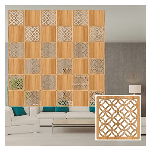 TGDGFKIAS Hängender Raumteiler, Hängende Raumteilerplatten aus Holz und Kunststoff, 5 mm dick, 29 x 29 cm, Natur, 5 Stile, mehrere Größen(Natural-a,1pcs) von TGDGFKIAS