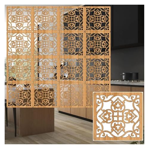 TGDGFKIAS Hängender Raumteiler, Hängender Raumteiler, Sichtschutz, Holz/Kunststoff, Natur, mehrere Größen, Multipack(39x39cm,85Pcs) von TGDGFKIAS