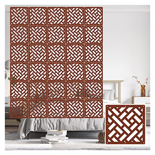 TGDGFKIAS Hängender Raumteiler, Hölzerne hängende Raumteilerplatte aus Kunststoff, 5 mm dick, 29 x 29 cm, Mehrfarbig(Bruin,1pcs) von TGDGFKIAS