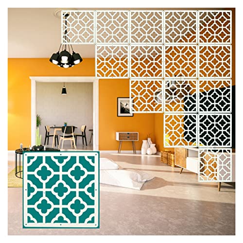 TGDGFKIAS Hängender Raumteiler, Holz-Kunststoff-Hänge-Sichtschutzplatten 29x29cm 5mm graviert weiß Packung mit 3-50 Stück(10pcs) von TGDGFKIAS