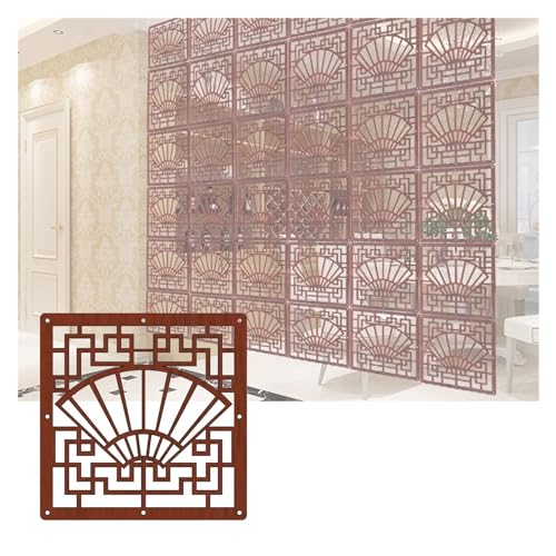 TGDGFKIAS Hängender Raumteiler, Holz-Kunststoff-Hängeschirmplatte, Durchbrochene Gravur, 29 x 29 cm, Braun, mehrere Mengen(1pcs) von TGDGFKIAS