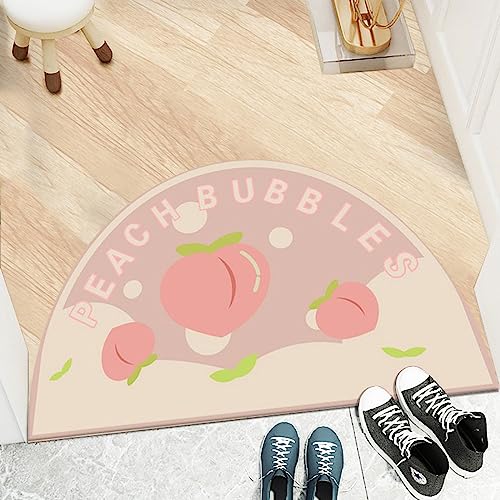 TGDGFKIAS Halbkreisförmiger Teppich, Halbkreis Teppich vorne personalisierte Fußmatten Eingangstür Willkommen Innenmatten for Hintertür(Red Circle,160 x 100 cm (Rectangular)) von TGDGFKIAS