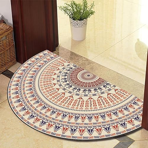 TGDGFKIAS Halbkreisförmiger Teppich, Halbrunde Fußmatte for den Innenbereich, waschbar, halbkreisförmiger Teppich(Red and Blue 625 26 Models,60cm X 100cm) von TGDGFKIAS
