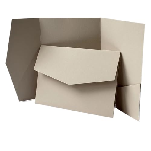 TGDGFKIAS Hochzeits-Einladungen, DIY Custom Blank Pocketfold Hochzeitseinladungen mit Umschlägen Multicolor Packung mit 20–25 Stück(Beige,25pcs) von TGDGFKIAS