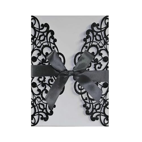 TGDGFKIAS Hochzeits-Einladungen, Hochzeitseinladungskarten mit Umschlägen, 10er-Pack, mehrfarbig(Black) von TGDGFKIAS