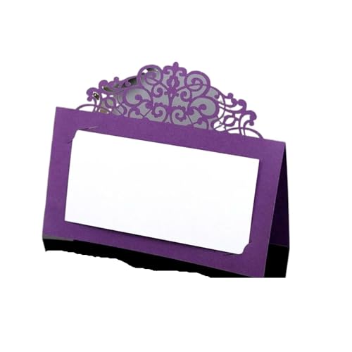 TGDGFKIAS Hochzeits-Einladungen, Lasergeschnittene Hochzeitseinladungskarten aus Spitze mit Umschlägen, mehrfarbig, Packung mit 50 oder 100 Stück(Purple,50Pcs) von TGDGFKIAS
