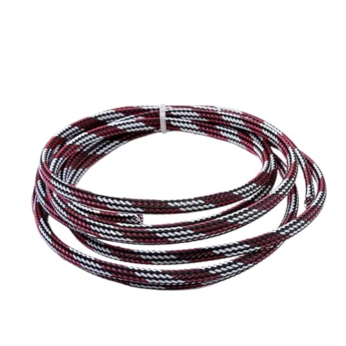 TGDGFKIAS Kabelverwaltungshülle, Erweiterbare geflochtene Kabelhülle aus PET, mehrere Größen, Mehrfarbig, Kabelschutz, Kabelmantel, 2 10 Meter(Black White Pink,6MM-10 Meters) von TGDGFKIAS