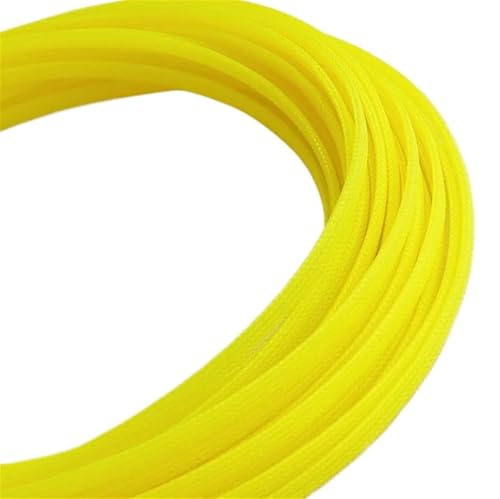 TGDGFKIAS Kabelverwaltungshülle, Geflochtene erweiterbare Kabelhülsen, Flache Schlangenhaut, Mehrfarbig, mehrere Größen for Kabel(Uv Yellow,6MM-20 Meters) von TGDGFKIAS
