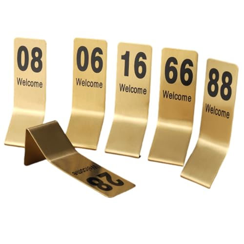 TGDGFKIAS Restaurant Nummer, Edelstahl Tischnummern doppelseitig gold 25/50/100 Stück(1 to 100) von TGDGFKIAS