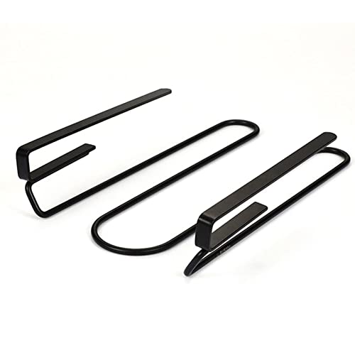 TGDGFKIAS Wandgetränke aufgehängt, Weinglasregal for Aufhängen unter dem Regal, stanzfrei, in Schwarz oder Metallic, for Einzel- oder Doppelreihe(Black,Double row) von TGDGFKIAS