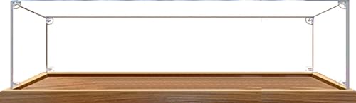 TGDGFKIAS transparente Acryl-Ausstellungsschränke, Acryl-Vitrine, Aufbewahrungsbox, 90 x 15 x 20 cm, Innenmaß, mehrere Stile(Wood Base 2mm) von TGDGFKIAS