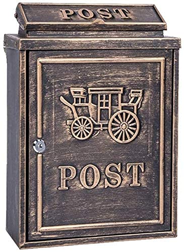 Wandpostfach, An der Wand befestigter verschließbarer Aluminiumbriefkasten-Briefkasten im Freienpaket-Briefkasten 35.5x28x12.2cm von TGDGFKIAS