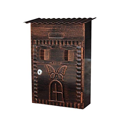 Wandpostfach, Briefkasten aus Stahl zur Wandmontage for Wohn- und Geschäftsräume mit Schloss 8,7 x 4 x 13,4 Zoll von TGDGFKIAS