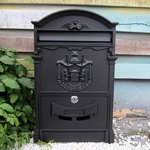 Wandpostfach, Verschließbarer, an der Wand befestigter Briefkasten aus Aluminiumguss, 26 x 9 x 41 cm(G) von TGDGFKIAS