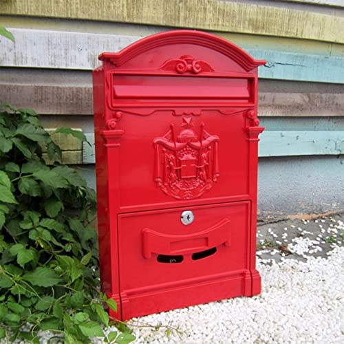 Wandpostfach, Verschließbarer, an der Wand befestigter Briefkasten aus Aluminiumguss, 26 x 9 x 41 cm(P) von TGDGFKIAS