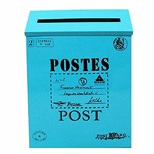 Wandpostfach, Wandbriefkasten for den Außenbereich, Schwarz, 23 x 6 x 30 cm(Blu) von TGDGFKIAS
