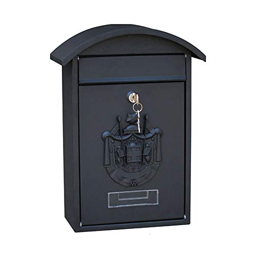 Wandpostfach, Wandbriefkasten for den Außenbereich mit Schloss, Aluminium, 255 x 360 x 100 mm von TGDGFKIAS
