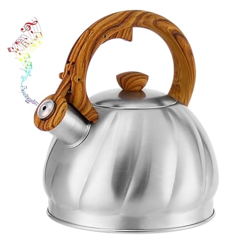 Wasser auf dem Dach, 2-Liter-Teekannen aus Edelstahl for den Herd, lauter Wasserkocher for kochendes Wasser, Kaffee oder Milch von TGDGFKIAS