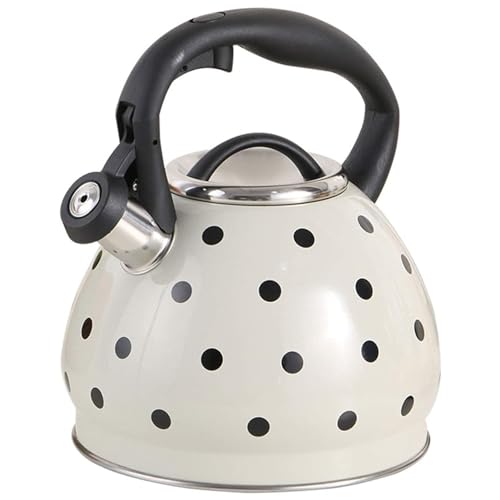 Wasser auf dem Dach, 3L Teekessel mit hitzebeständigem Griff, Edelstahl-Gaskessel, Induktionskochfelder, Gas-Teekanne(White) von TGDGFKIAS