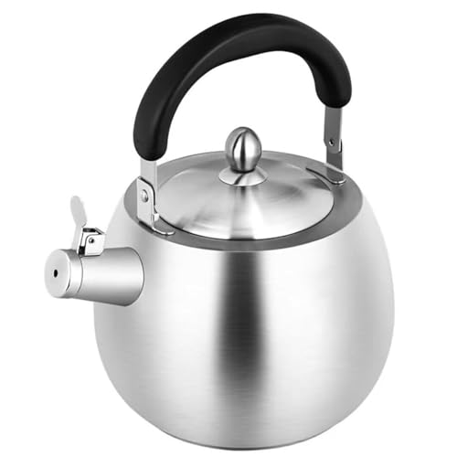 Wasser auf dem Dach, Teekanne aus Edelstahl mit ergonomischem Touch-Griff, for alle Herdplatten geeignet von TGDGFKIAS