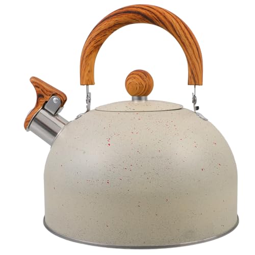 Wasser auf dem Dach, Wasserkocher for den Herd, 2,5 l Teekanne aus Edelstahl mit ergonomischem Griff Wasserkocher for den Herd von TGDGFKIAS