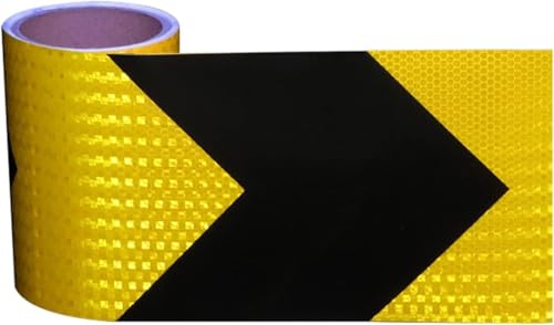 reflektierende Warnbänder, Reflektierendes Klebeband, selbstklebend, Warnung, 3 Meter x 15 cm, mehrfarbig(Black Yellow) von TGDGFKIAS