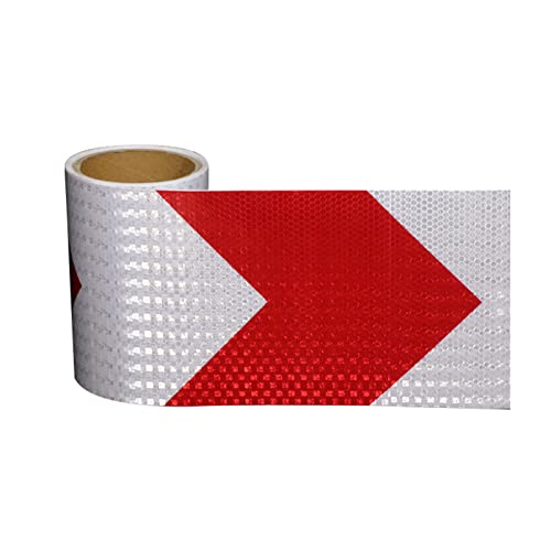 reflektierende Warnbänder, Reflektierendes Klebeband, selbstklebend, Warnung, 3 Meter x 15 cm, mehrfarbig(Red White) von TGDGFKIAS