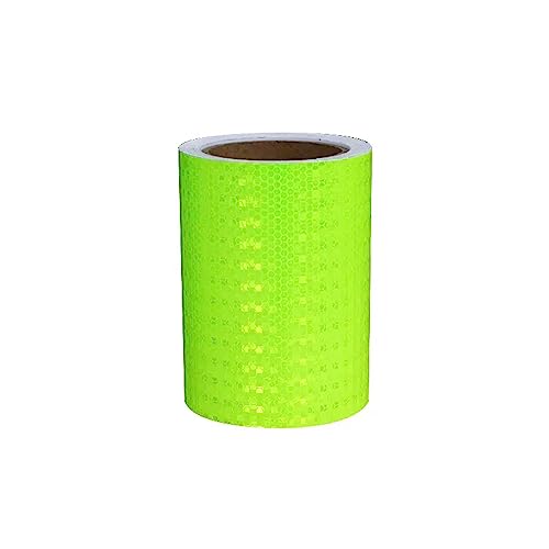 reflektierende Warnbänder, Reflektierendes Klebeband mit Klebstoff und Warnung 15 cm x 10 Meter Mehrfarbig(Bright Green) von TGDGFKIAS