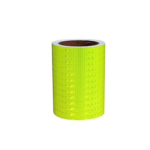 reflektierende Warnbänder, Reflektierendes Klebeband mit Klebstoff und Warnung 15 cm x 10 Meter Mehrfarbig(Bright Yellow) von TGDGFKIAS