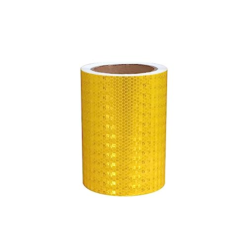 reflektierende Warnbänder, Reflektierendes Klebeband mit Klebstoff und Warnung 15 cm x 10 Meter Mehrfarbig(Giallo) von TGDGFKIAS
