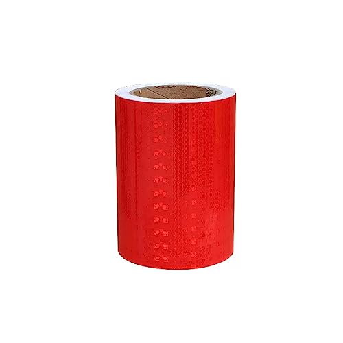 reflektierende Warnbänder, Reflektierendes Klebeband mit Klebstoff und Warnung 15 cm x 10 Meter Mehrfarbig(Rosso) von TGDGFKIAS