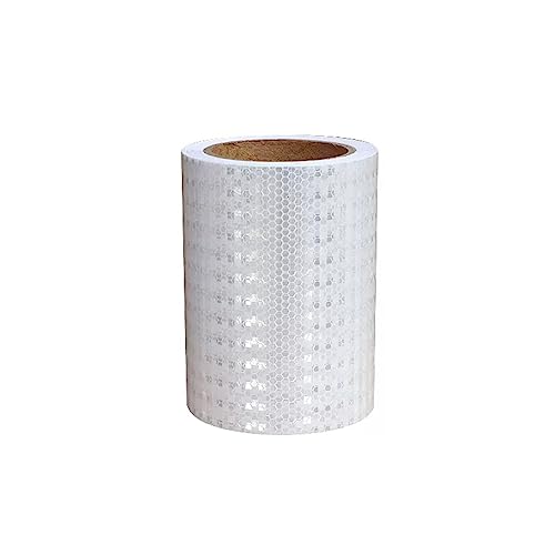 reflektierende Warnbänder, Reflektierendes Klebeband mit Klebstoff und Warnung 15 cm x 10 Meter Mehrfarbig(White) von TGDGFKIAS