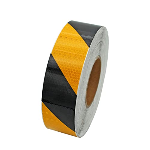 reflektierende Warnbänder, Reflektierendes Klebeband zur Warnung und Markierung, selbstklebend, 5 cm x 3 Meter, mehrfarbig(Black and Yellow) von TGDGFKIAS